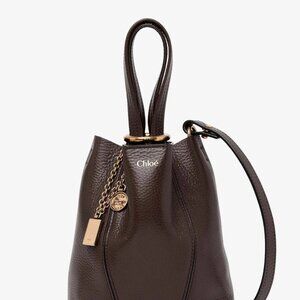 $1490 Chloe' Spin Leather Bucket Bag